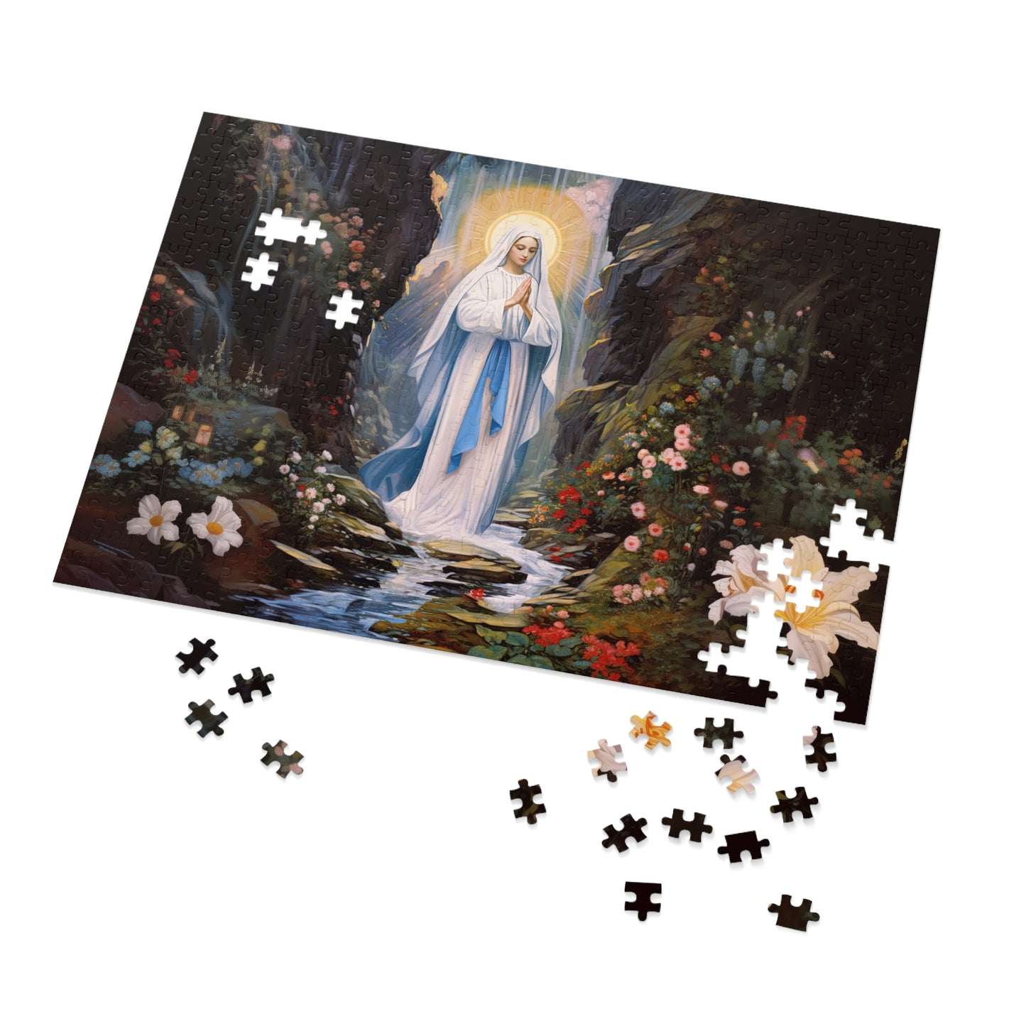 Our Lady of Lourdes - Puzzle and Keepsake Tin - Religious Jigsaw Puzzle (30, 110, 252, 500,1000-Piece) - Religious Puzzle
