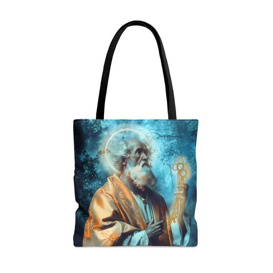 Saint Peter Tote Bag - Large Medium Small Faith Art Bag - Catholic Faith Purse - Religious Carry All Reusable Tote Bag