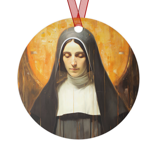 Saint Alice Metal Ornament - Religious Holiday Christmas Ornament and Keepsake - Double sided Keepsake Religious Ornament