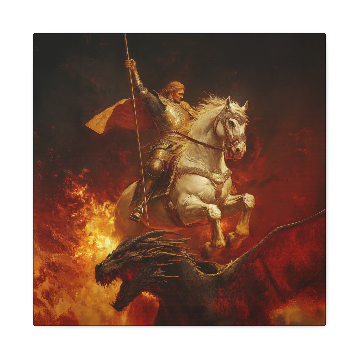 Saint George -  Museum Wrapped Canvas - Sanctified Souls Print - Religious Art for your Home - Catholic Patron Saint Art