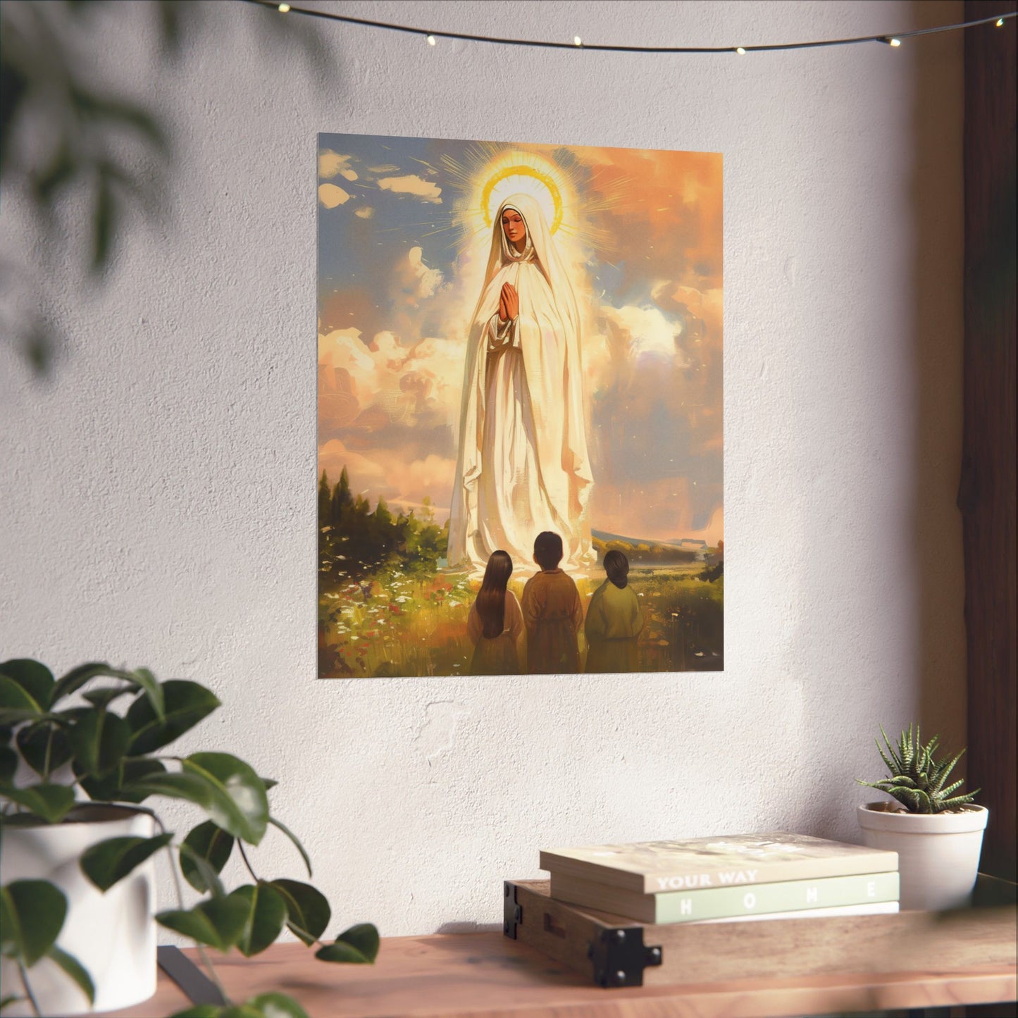 Our Lady of Fátima Poster Print - Sanctified Souls Print - Multiple Sizes - Premium Posters - Catholic Art for your home