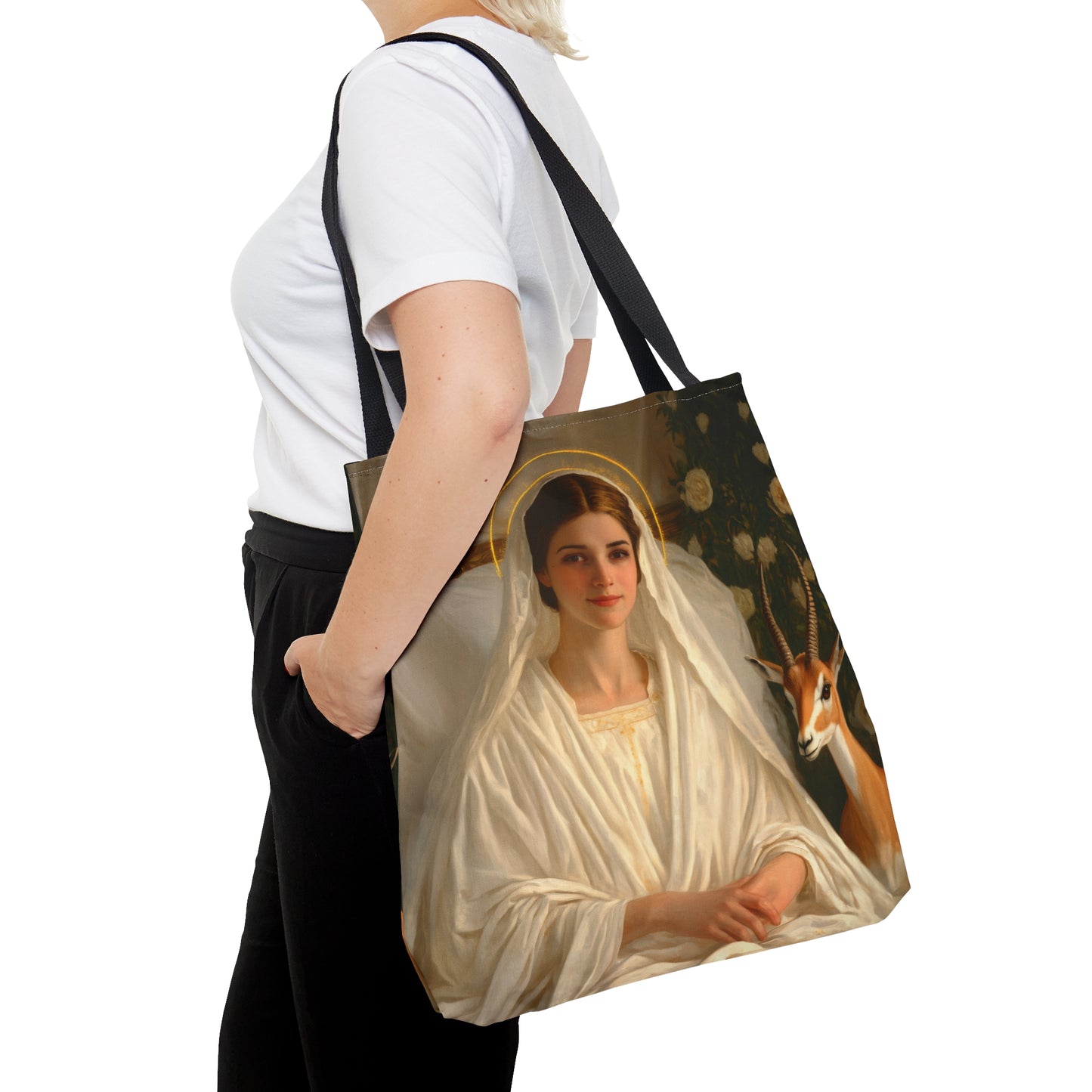 Saint TabithaTote Bag - Large Medium Small Faith Art Bag - Catholic Faith Purse - Religious - Prayer Bag - Devotional Purse