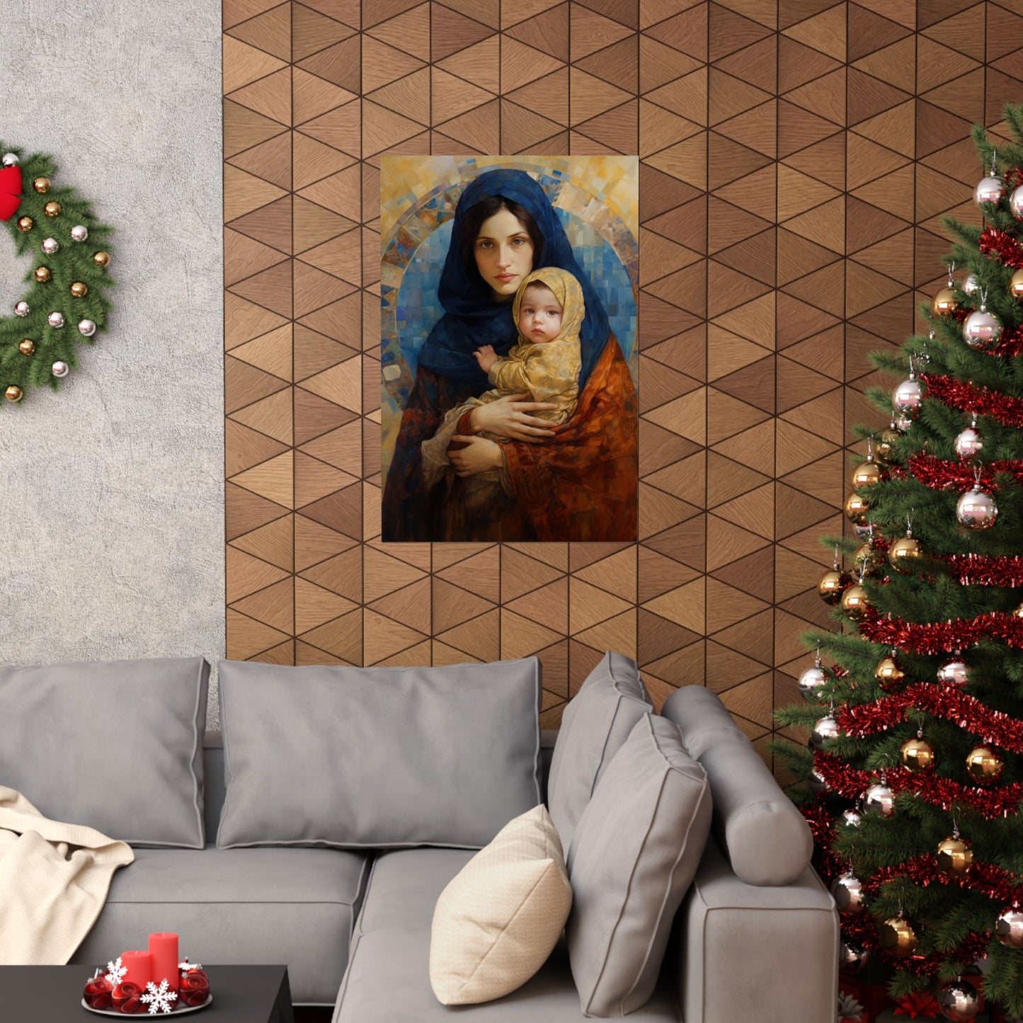 Maternal Seraph - Virgin Mary and Infant Jesus - Multiple Sizes - Premium Matte Vertical Posters - Christ Child and Mother Mary