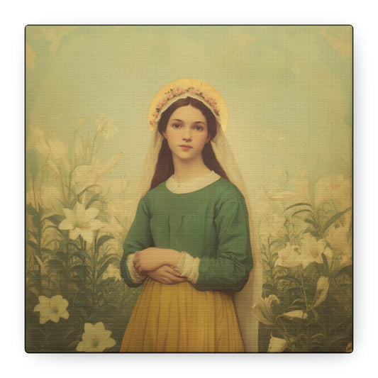 Saint Maria Goretti -  Museum Wrapped Canvas - Sanctified Souls Print - Religious Art for your Home - Catholic Patron Saint Art