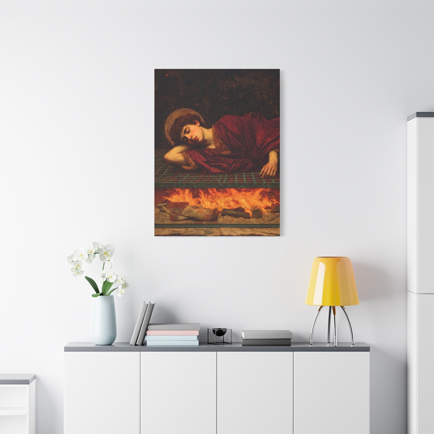Saint Lawrence -  Museum Wrapped Canvas - Sanctified Souls Print - Religious Art for your Home - Catholic Patron Saint Art