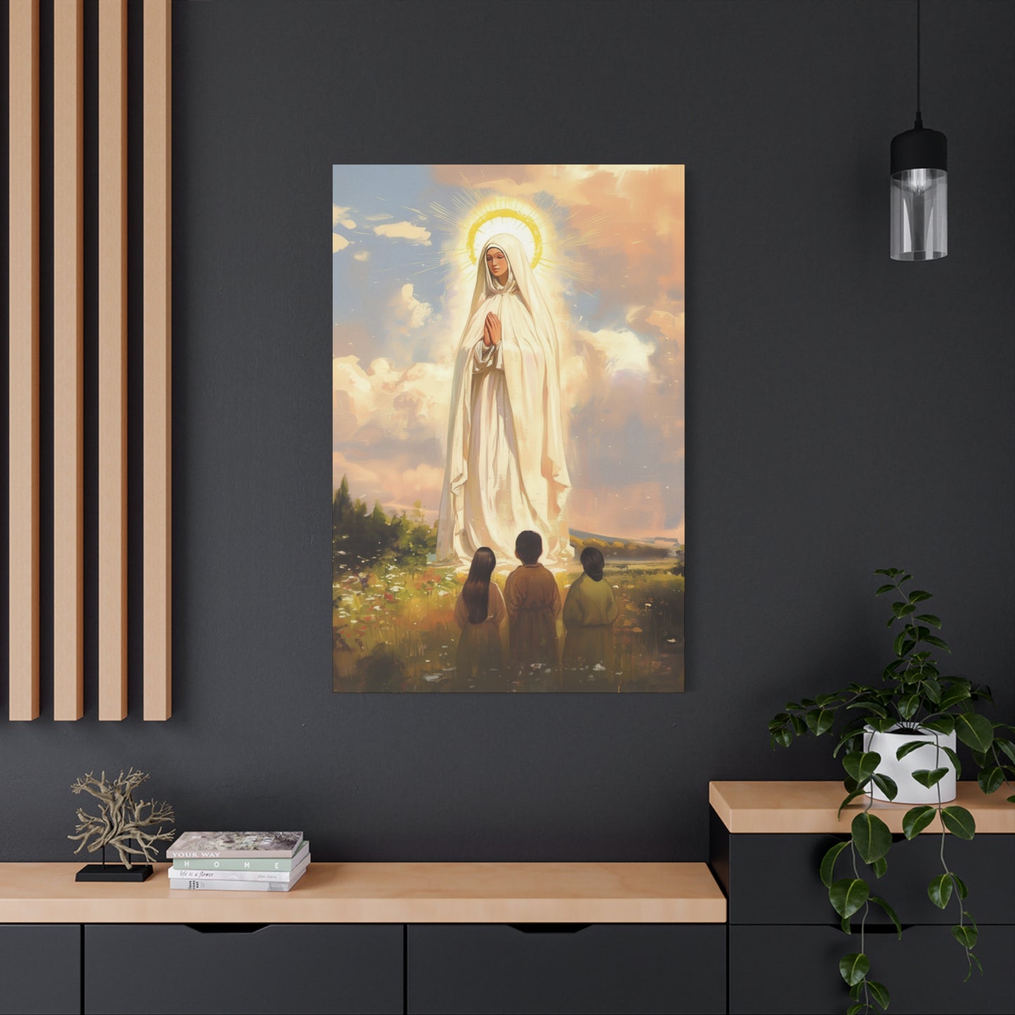 Our Lady of Fátima - Gallery Wrapped Canvas - Print - Religious Art for your Home - Catholic art print - prayer room art