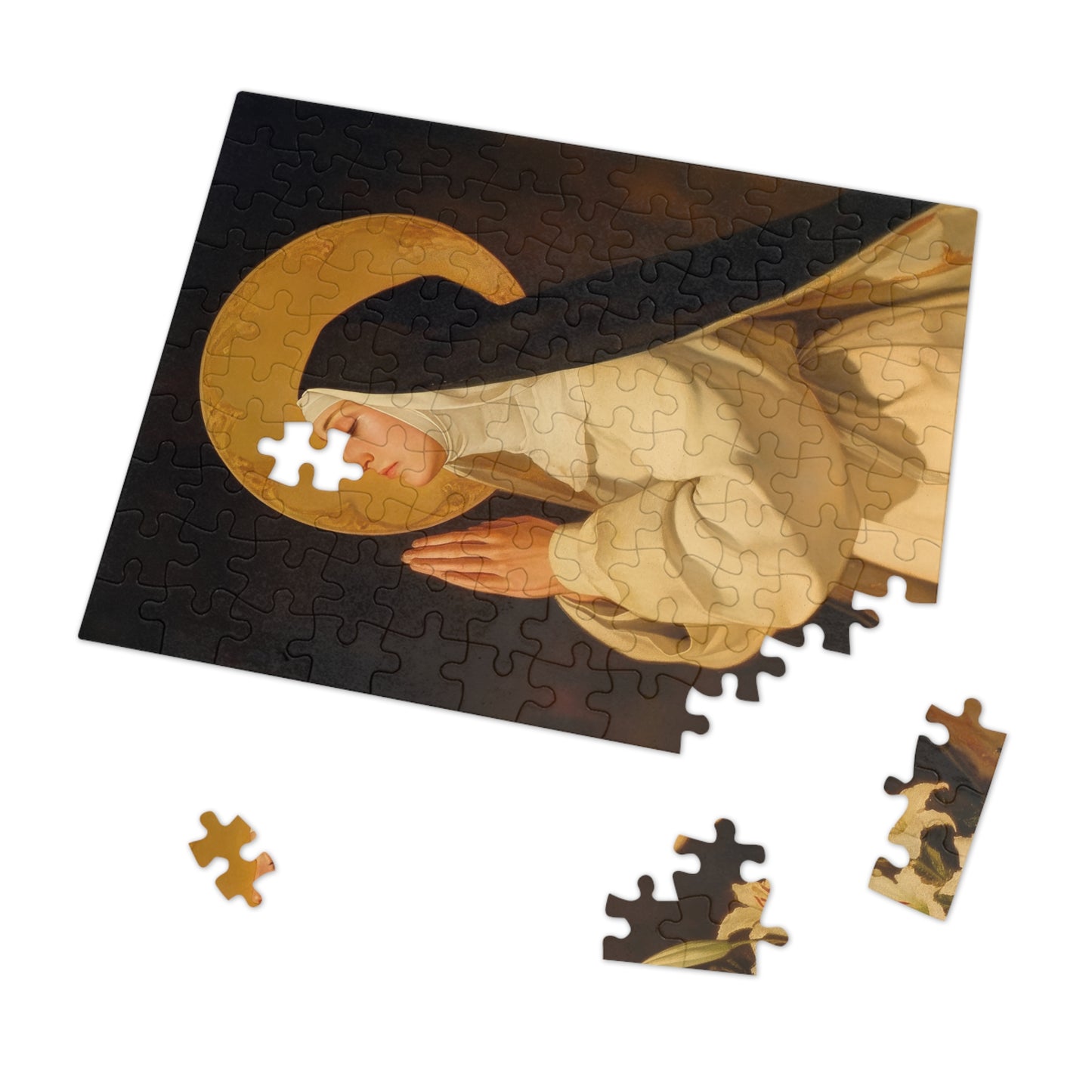 Saint Lutgardis - Puzzle and Keepsake Tin - Religious (30, 110, 252, 500,1000) - Religious Catholic Puzzle Art