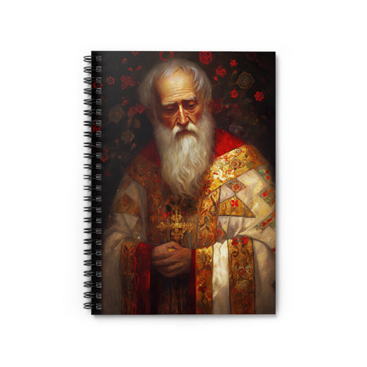 Saint Nicholas Journal - Sanctified Souls Art - Religious Based Notebook - Spiral Notebook - Ruled Line