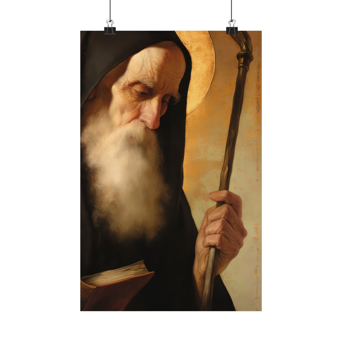 Saint Benedict  - Sanctified Souls Print - Multiple Sizes - Premium Posters - Catholic Art - Christian Home Decor Artwork