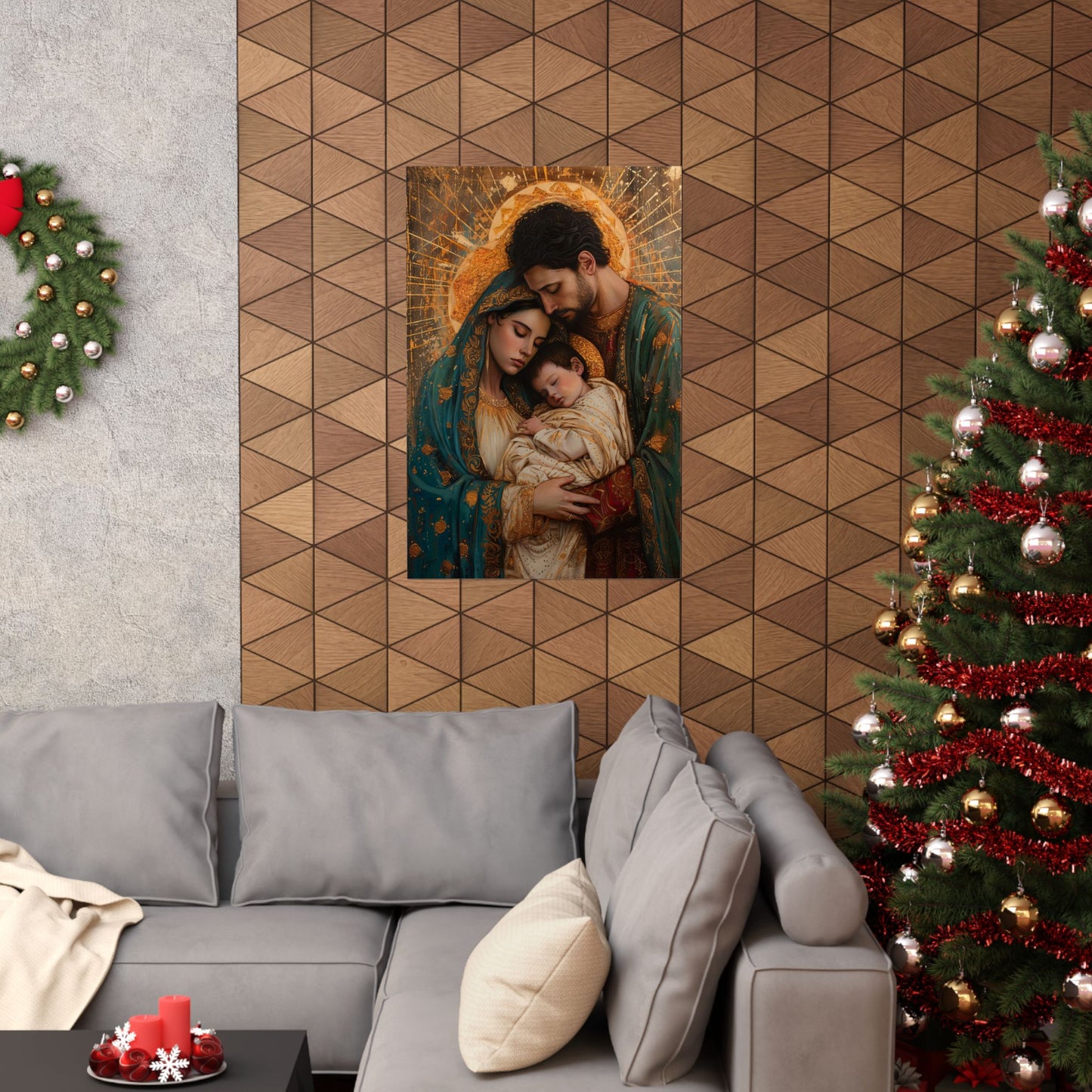 Divine Harmony - The Holy Family - Sanctified Souls Print - Multiple Sizes - Premium Matte Vertical Posters - Jesus, Mary, Joseph