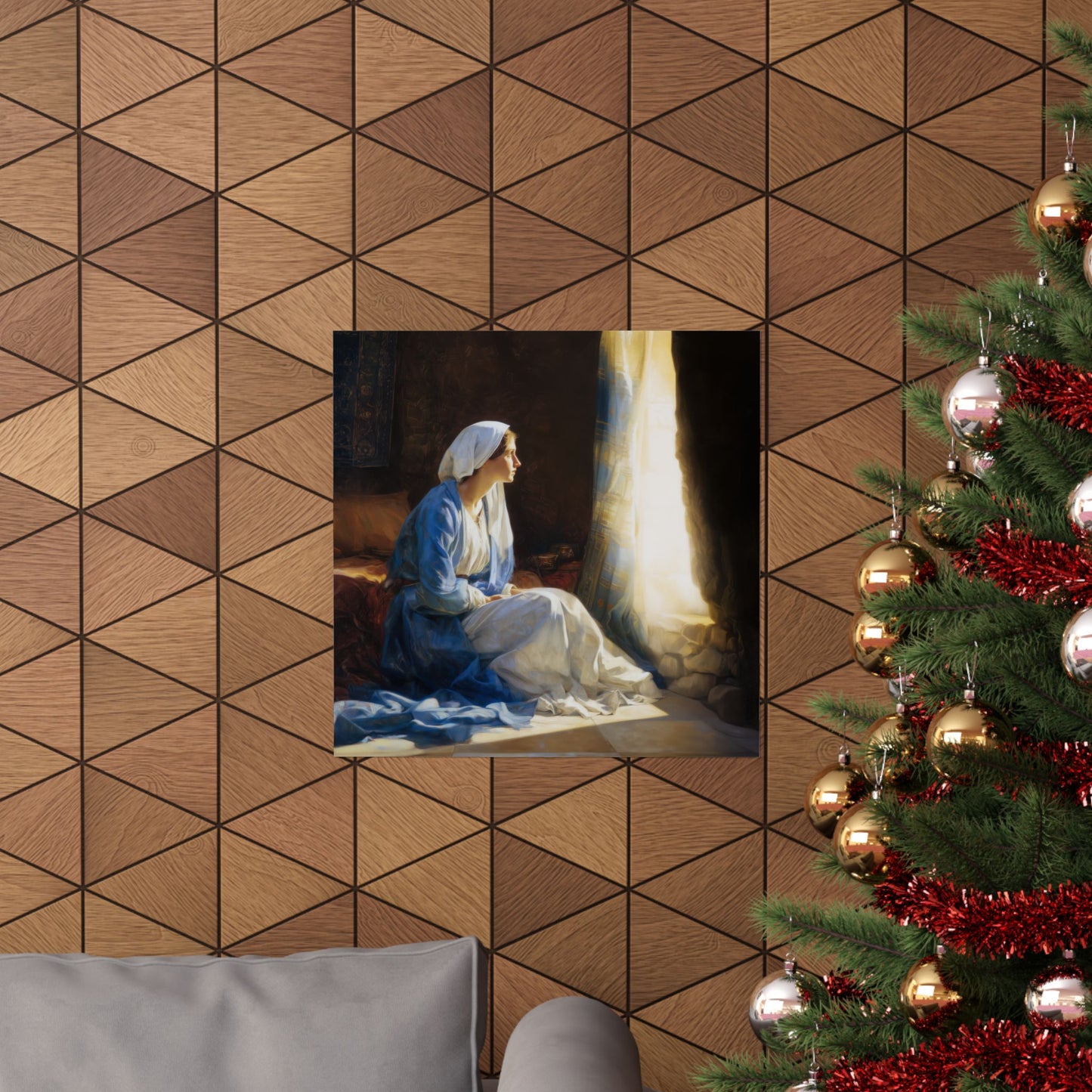 Mary's Yes - Quiet Fiat - Mother Mary - Marian Art - Sanctified Souls Print - Multiple Sizes - Premium Vertical Posters