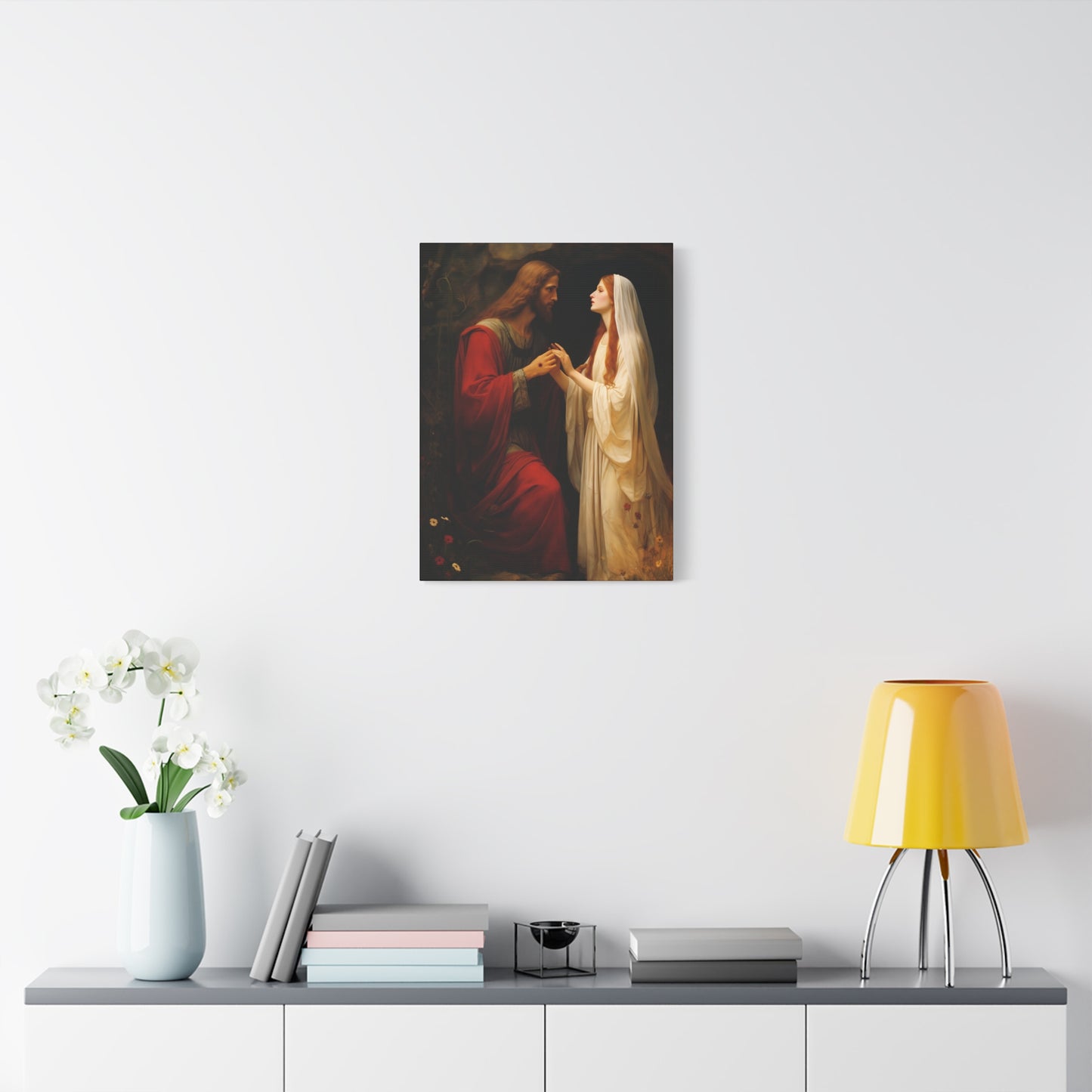 Revelation of Redemption Mary Magdalene and the Risen Christ - Gallery Wrapped Canvas - Sanctified Souls Print - Religious Art for your Home