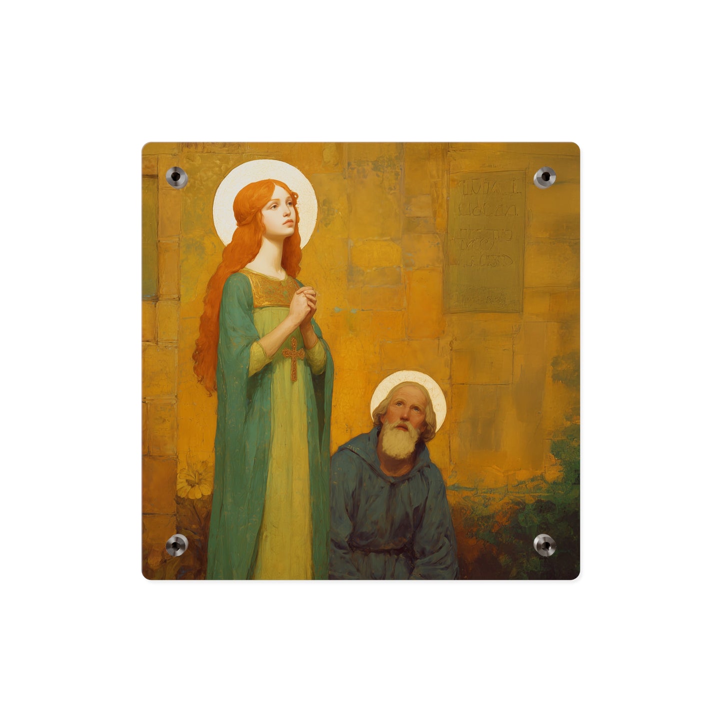 Saints Cyprian and Justina Wall Art Panel - Ready to Hang Acrylic Print - Catholic Saint Art - Patron Saint Print - Martyr Art