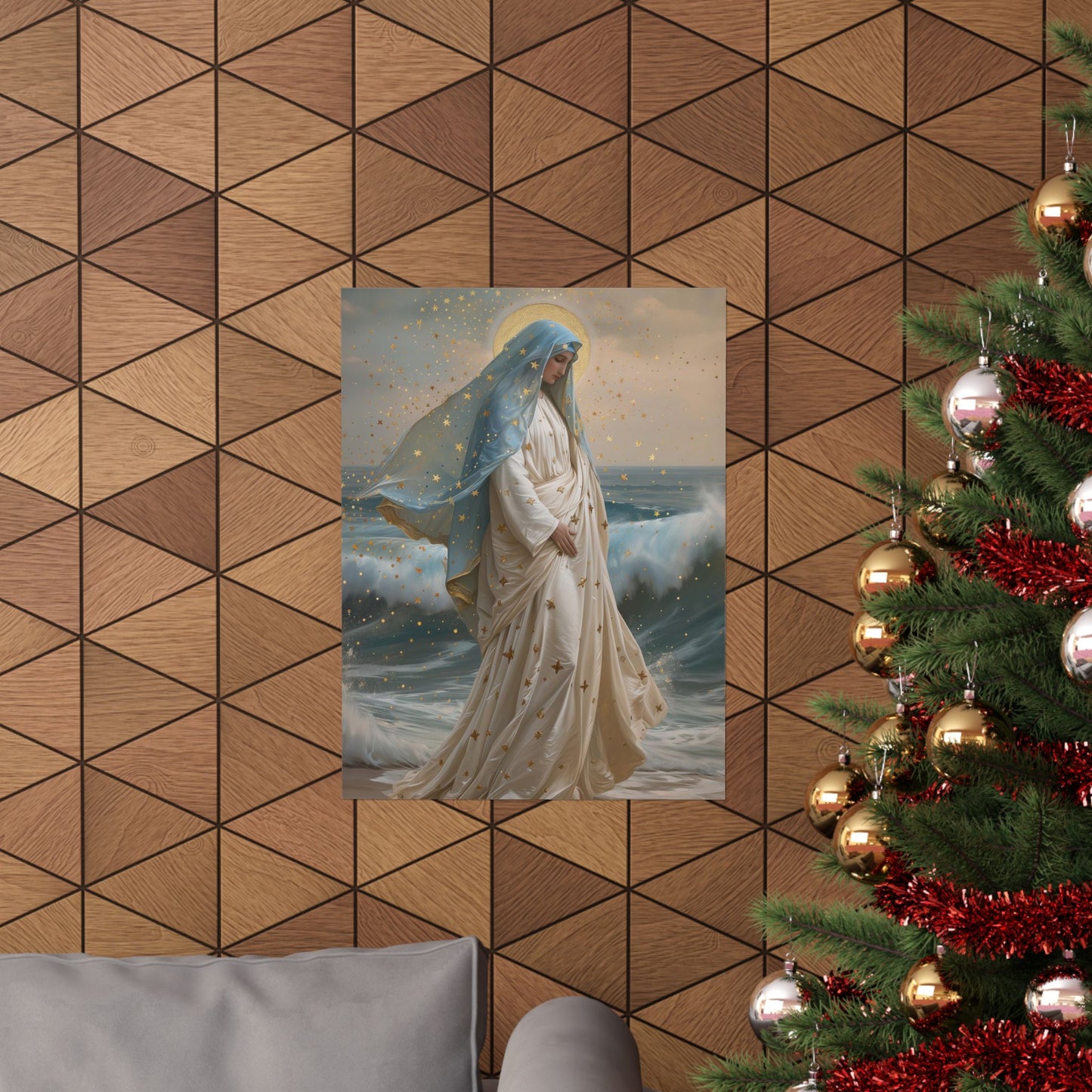 Ocean's Embrace - Devotion to Our Lady poster print - Sanctified Souls - Multiple Sizes - Premium Matte Posters - Our Lady Star of the Sea
