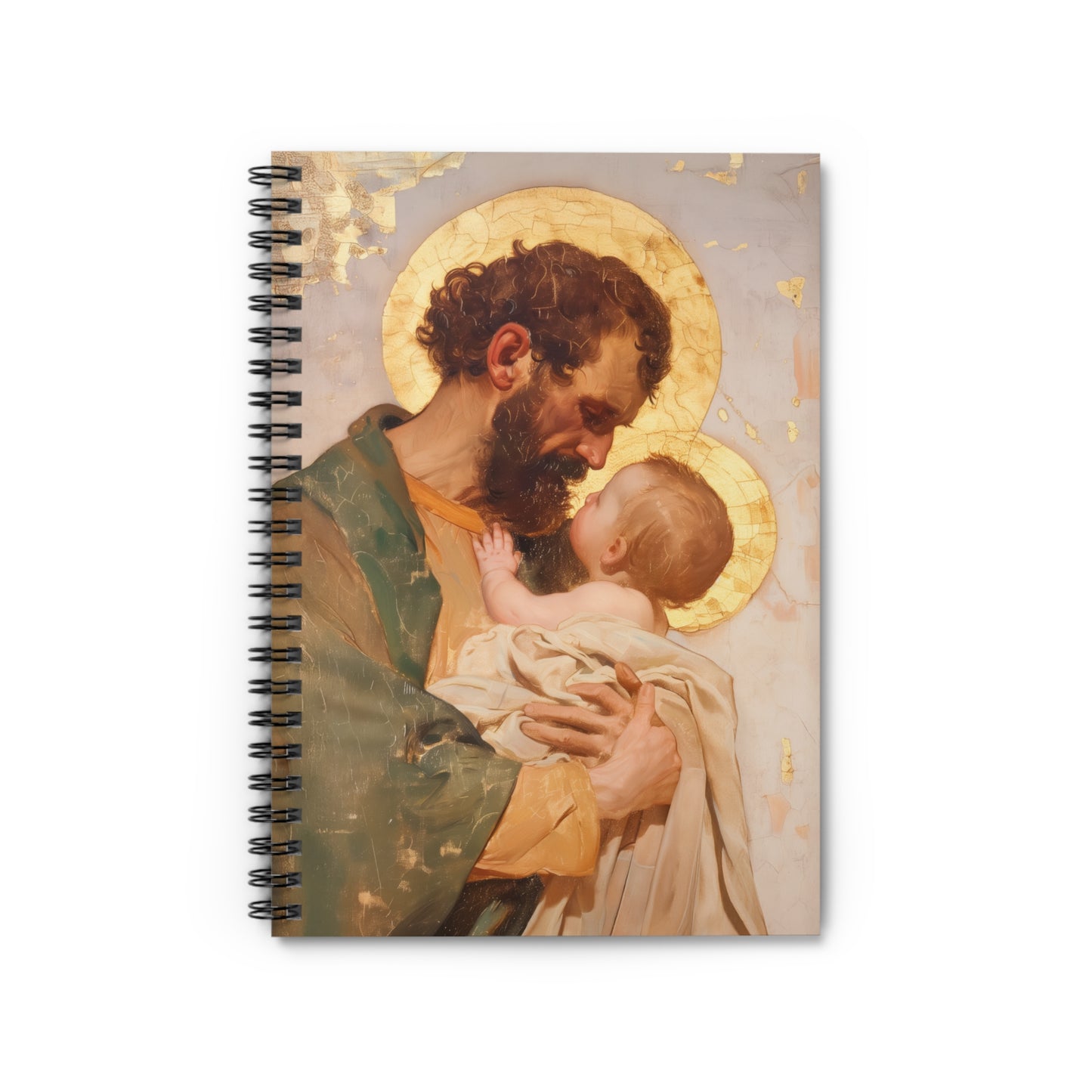 Saint Joseph, Pillar of the Holy Family - Sanctified Souls Art - Religious Based Notebook - Spiral Notebook - Ruled Line