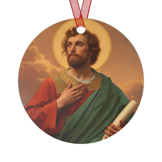 Saint Timothy  Metal Ornament - Religious Holiday Christmas Ornament and Keepsake - Double sided