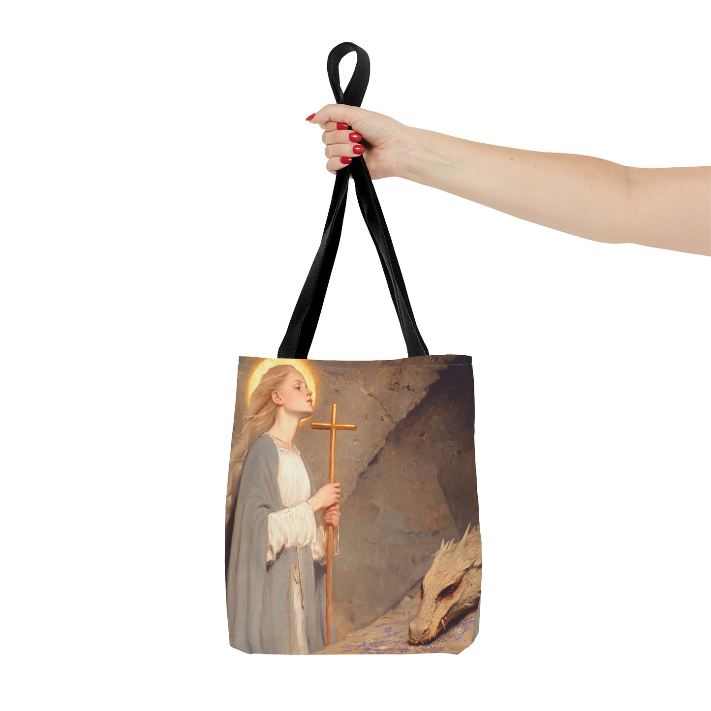 Saint Margaret of Antioch - Tote Bag - Large Medium Small Faith Art Bag - Bible Study Faith Purse - Double Sided