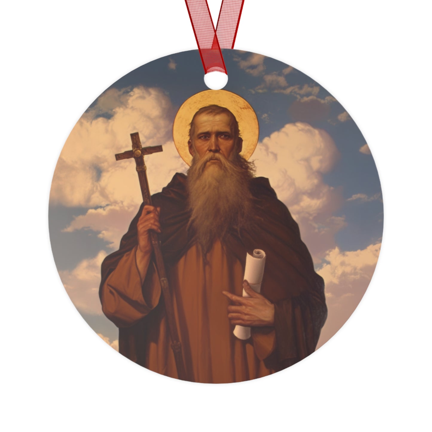 Saint Joannicus the Great / Loannikios of Mount Olympus - Metal Ornament - Religious Holiday Christmas Ornament and Keepsake