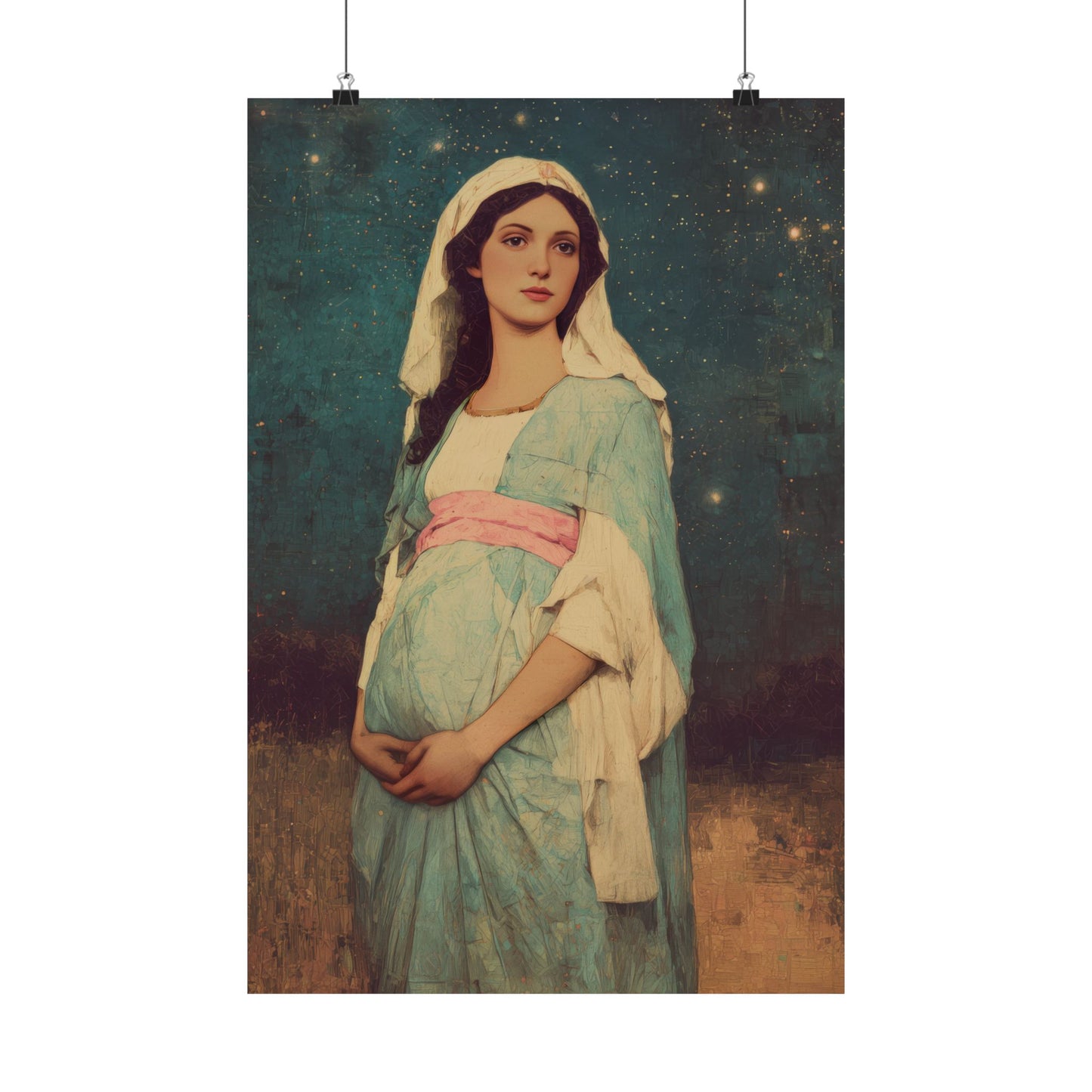 Our Lady of 'O' - Our Lady of Expectation - Mother Mary - Marian Art - Sanctified Souls Print - Multiple Sizes - Premium Vertical Posters