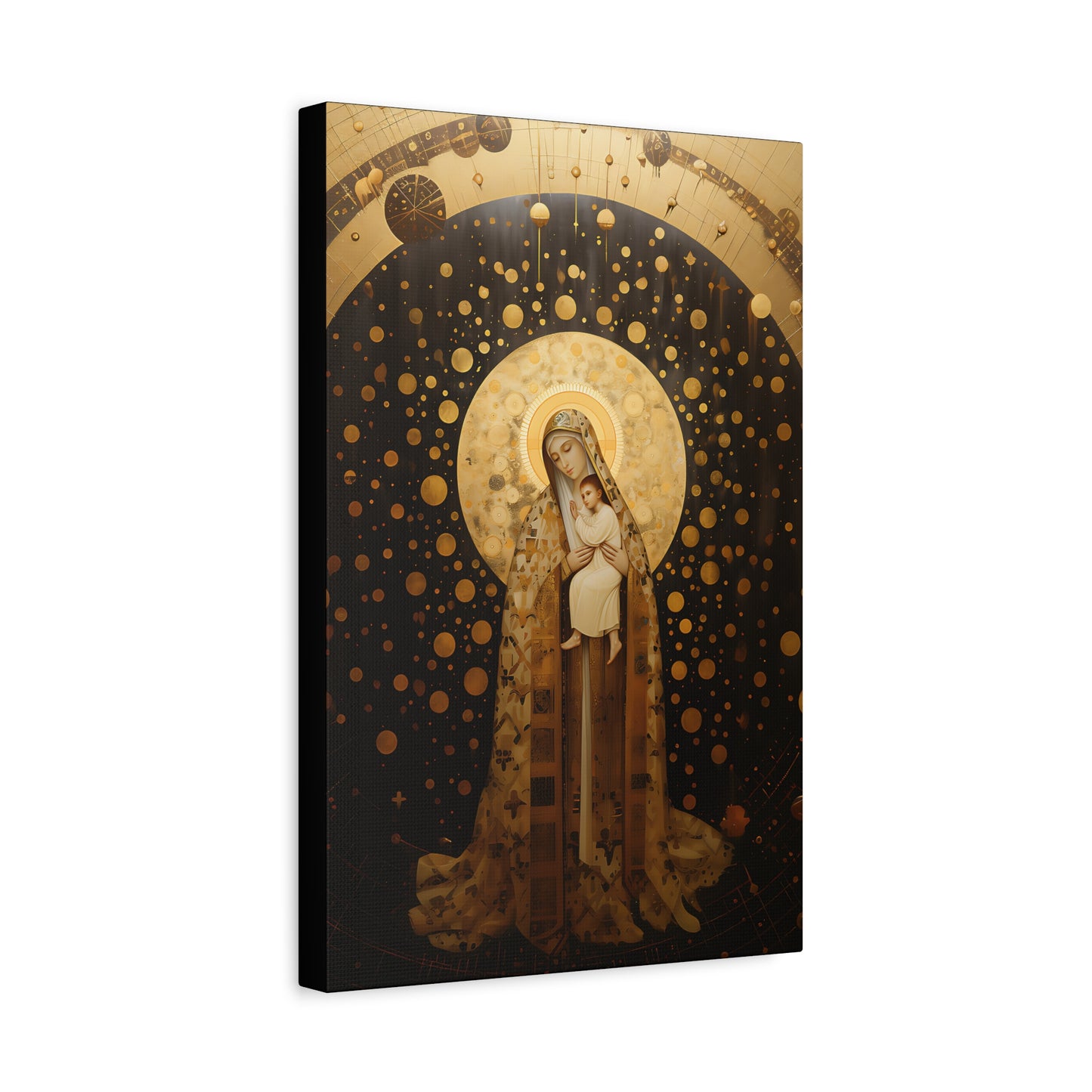 The Golden Mary - Mary the Blessed Virgin - Gallery Wrapped Canvas - Sanctified Souls Print - Religious Art for your Home - Pop Art