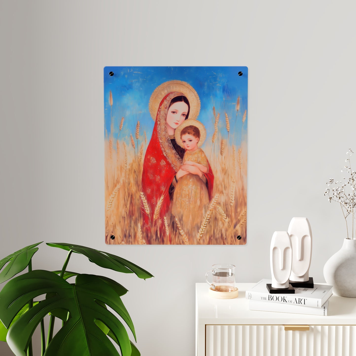 Our  Lady of the Harvest - Wall Art Panel - Ready to Hang Acrylic Print - Catholic Saint Art - Patron Saint Print