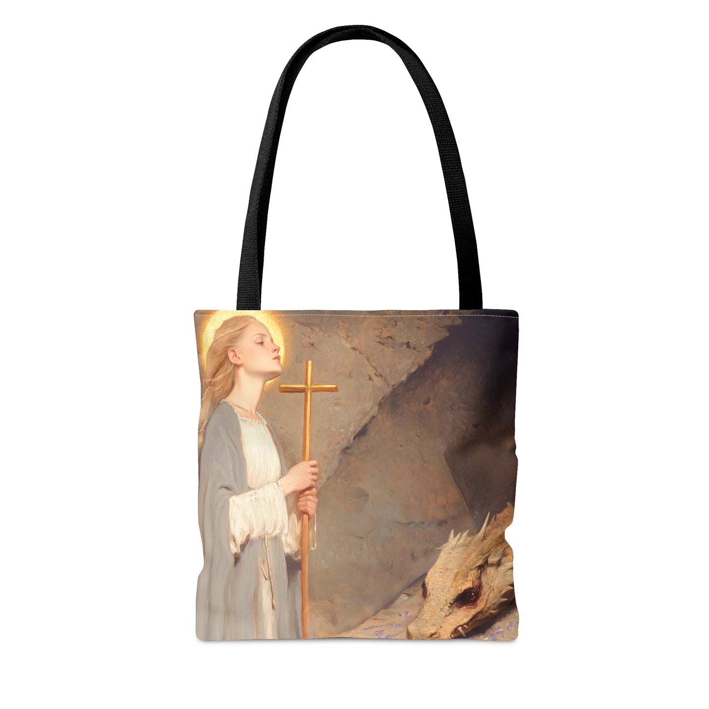 Saint Margaret of Antioch - Tote Bag - Large Medium Small Faith Art Bag - Bible Study Faith Purse - Double Sided