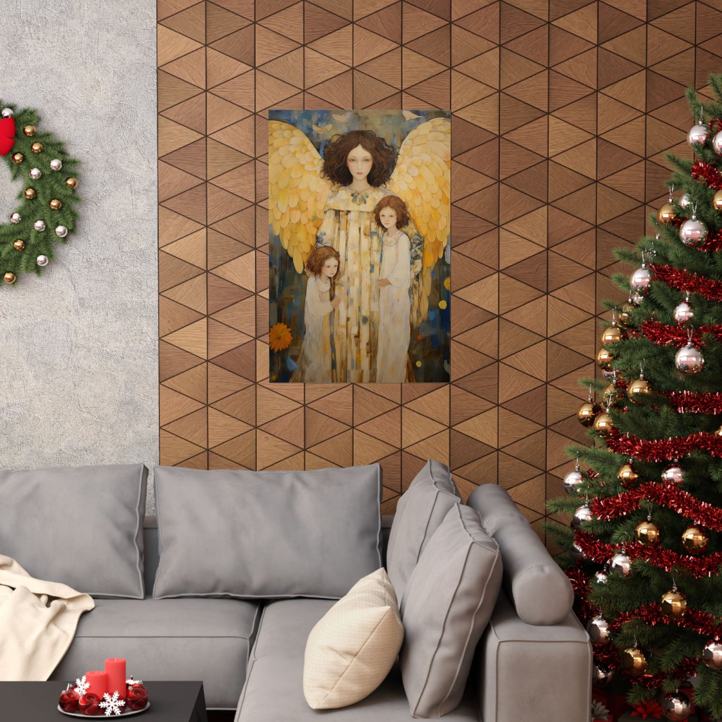 Embrace of the Guardian - Sanctified Souls Print - Multiple Sizes - Premium Matte Vertical Poster - Guardian Angel
