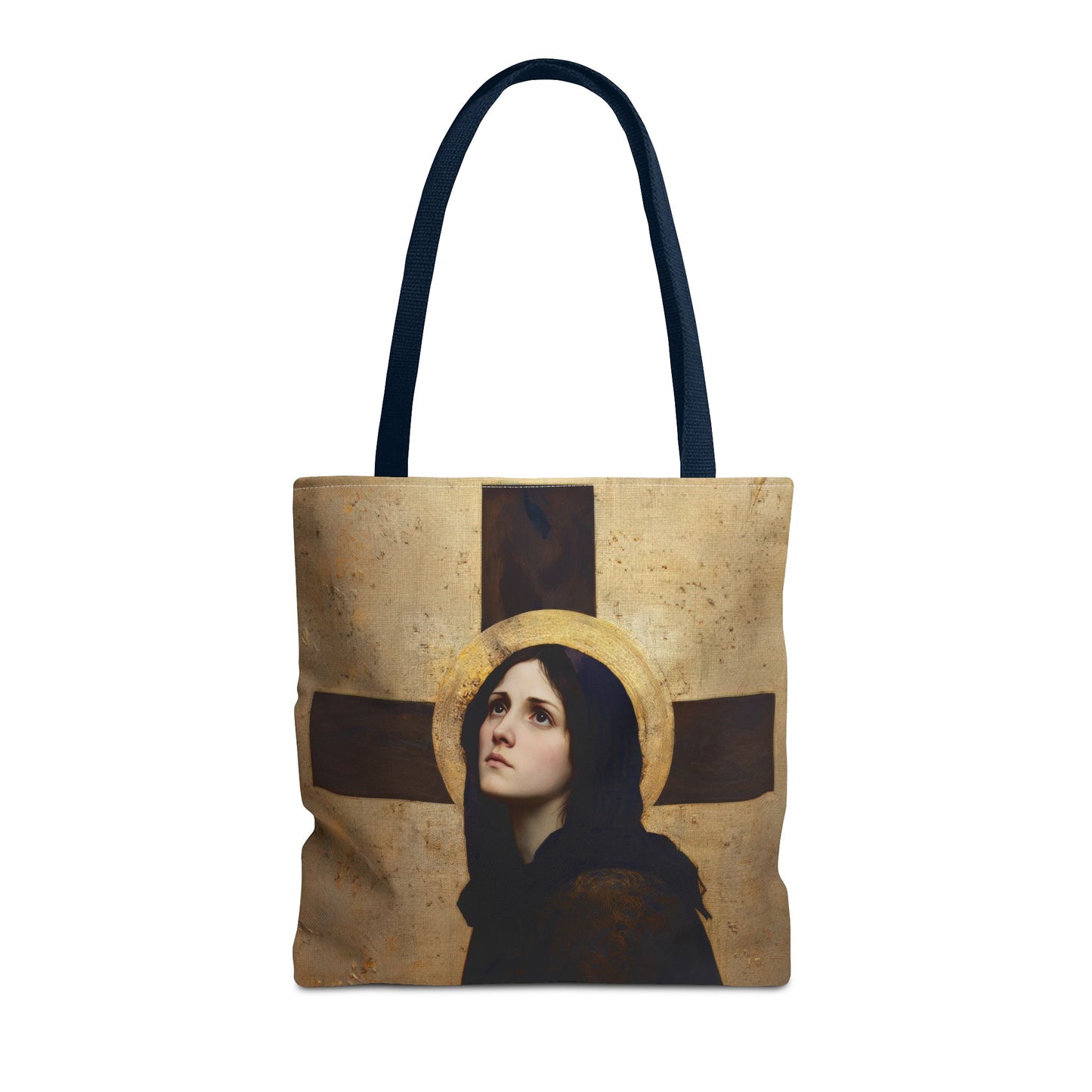 Our Lady of the Cross - Mother Mary  - Our Lady of the Crucifix - Marian Art - Tote Bag - Large Medium Small Faith Art Bag - Tote Purse