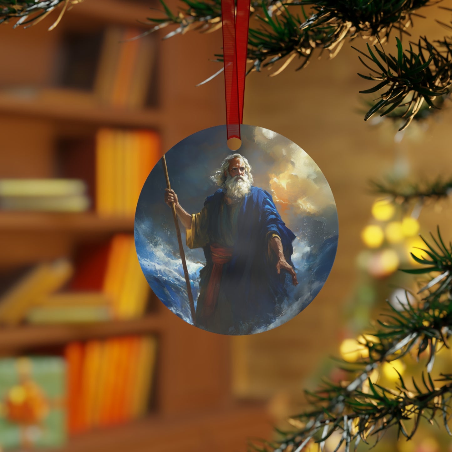 Moses Before the Trembling Sea - Metal Ornament - Religious Holiday Christmas Ornament and Keepsake