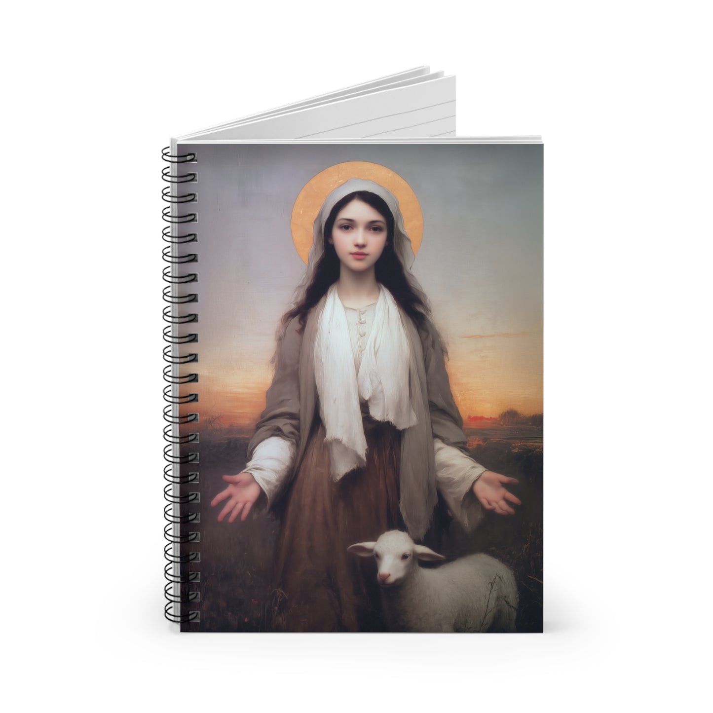 Saint Germaine Cousin - Sanctified Souls Art - Religious Based Notebook - Spiral Notebook