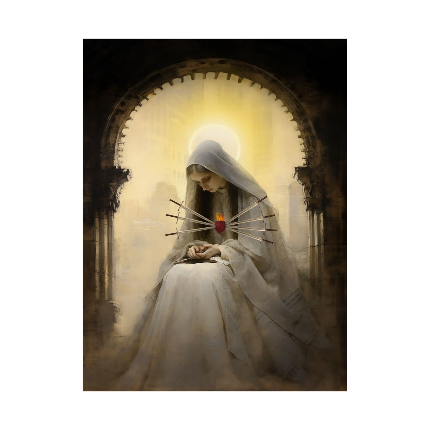 Our Lady of Sorrows - Mother Mary - Print - Sanctified Souls Print - Multiple Sizes - Premium Matte Vertical Posters