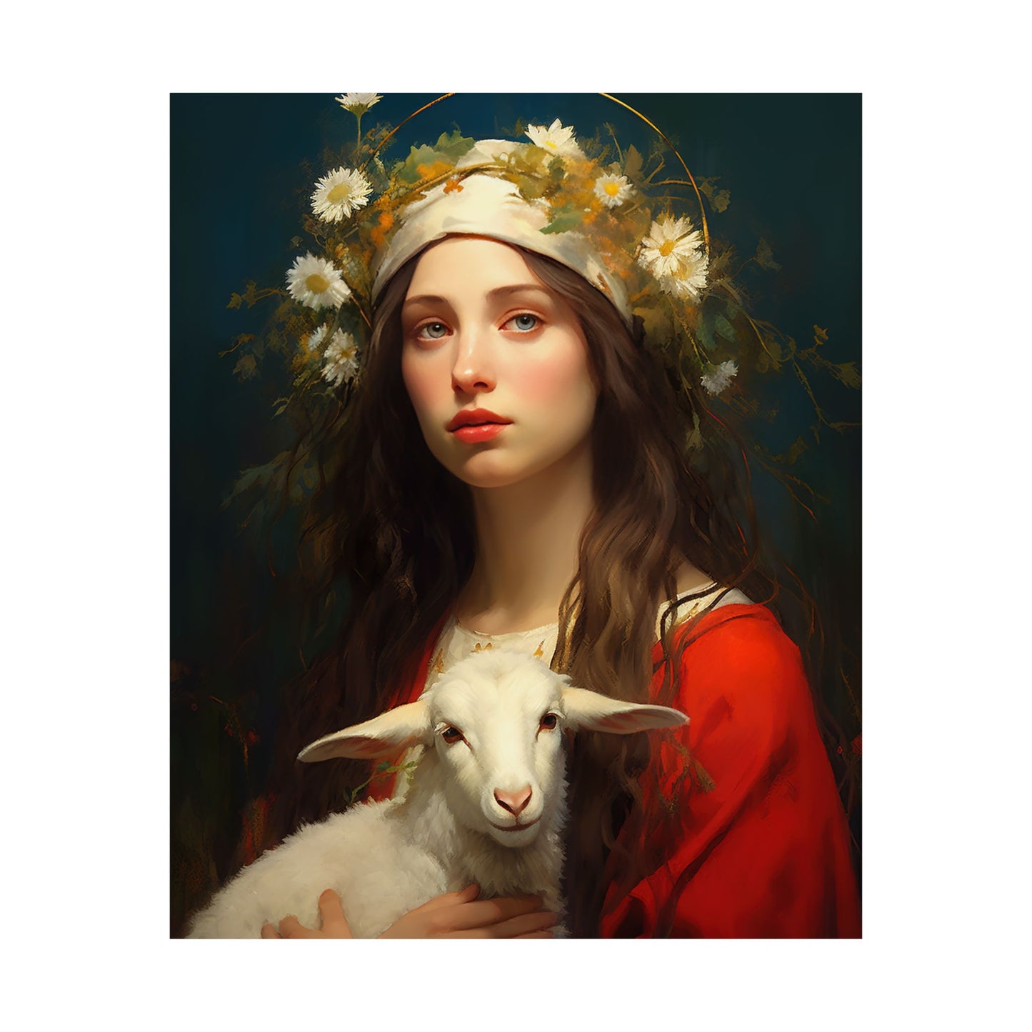 Saint Agnes of Rome Print - Sanctified Souls Print - Multiple Sizes - Premium Matte Vertical Posters