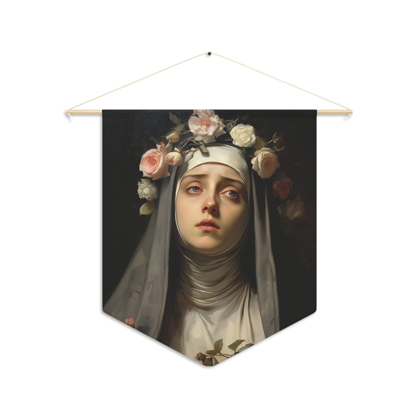 Saint Rose of Lima Wall Banner / Wall Hanging / Pennant - Prayer room art - Catholic Home -  18" x 21"