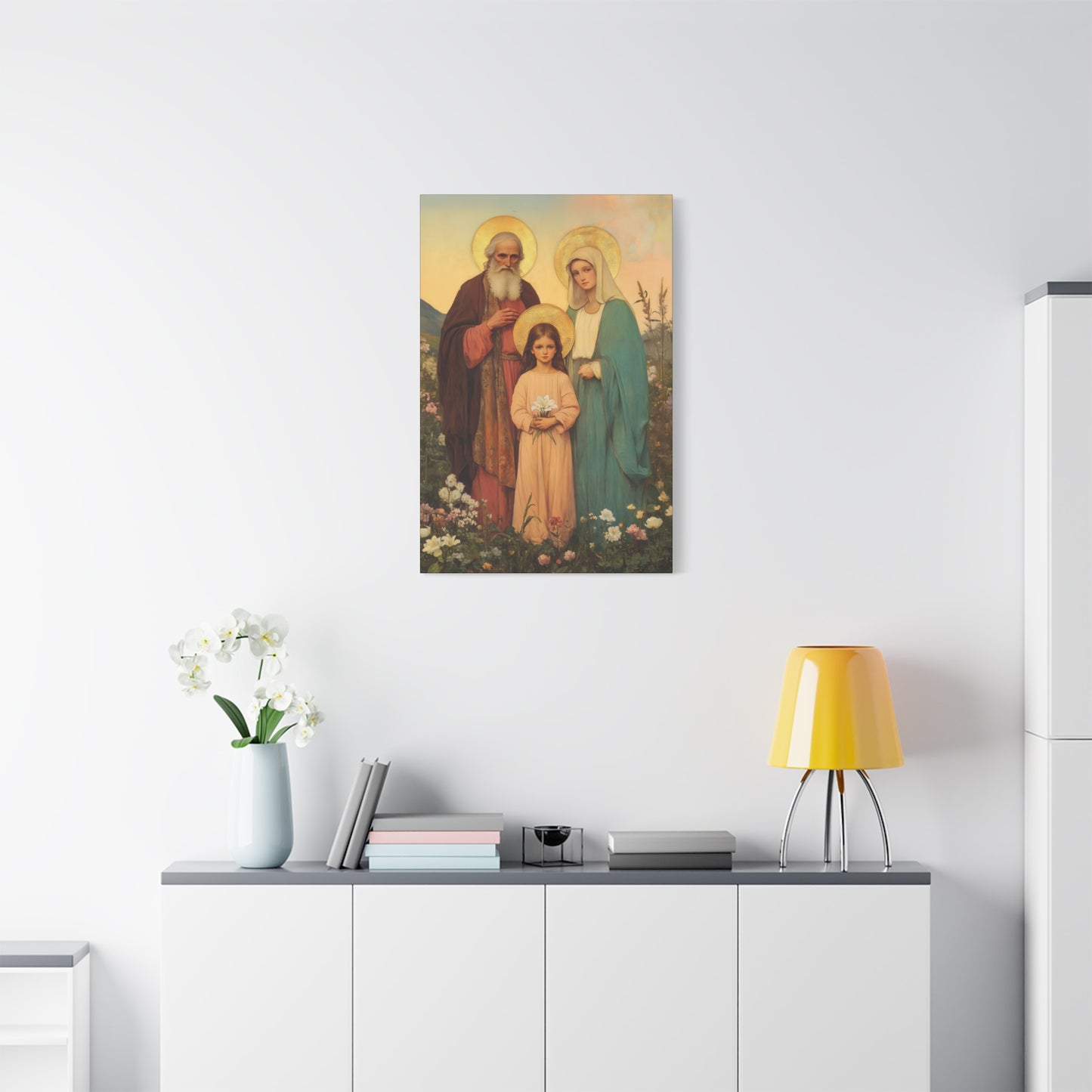Saints Joachim and Anne with Young Mary - Gallery Wrapped Canvas - Print - Religious Art for your Home - Catholic Art