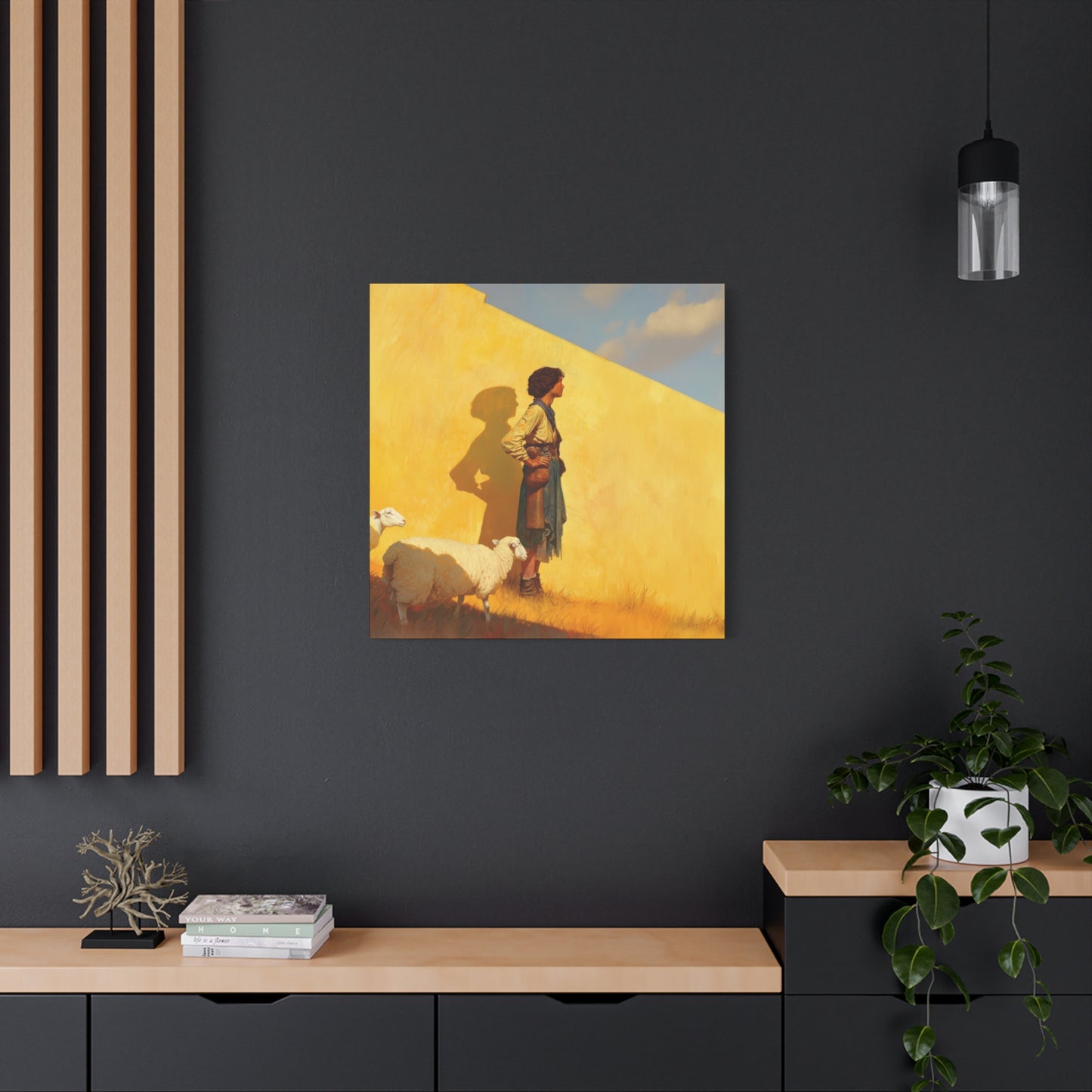 David son of Jesse - David the Shepherd Boy -  Museum Wrapped Canvas - Sanctified Souls Print - Religious Art for your Home