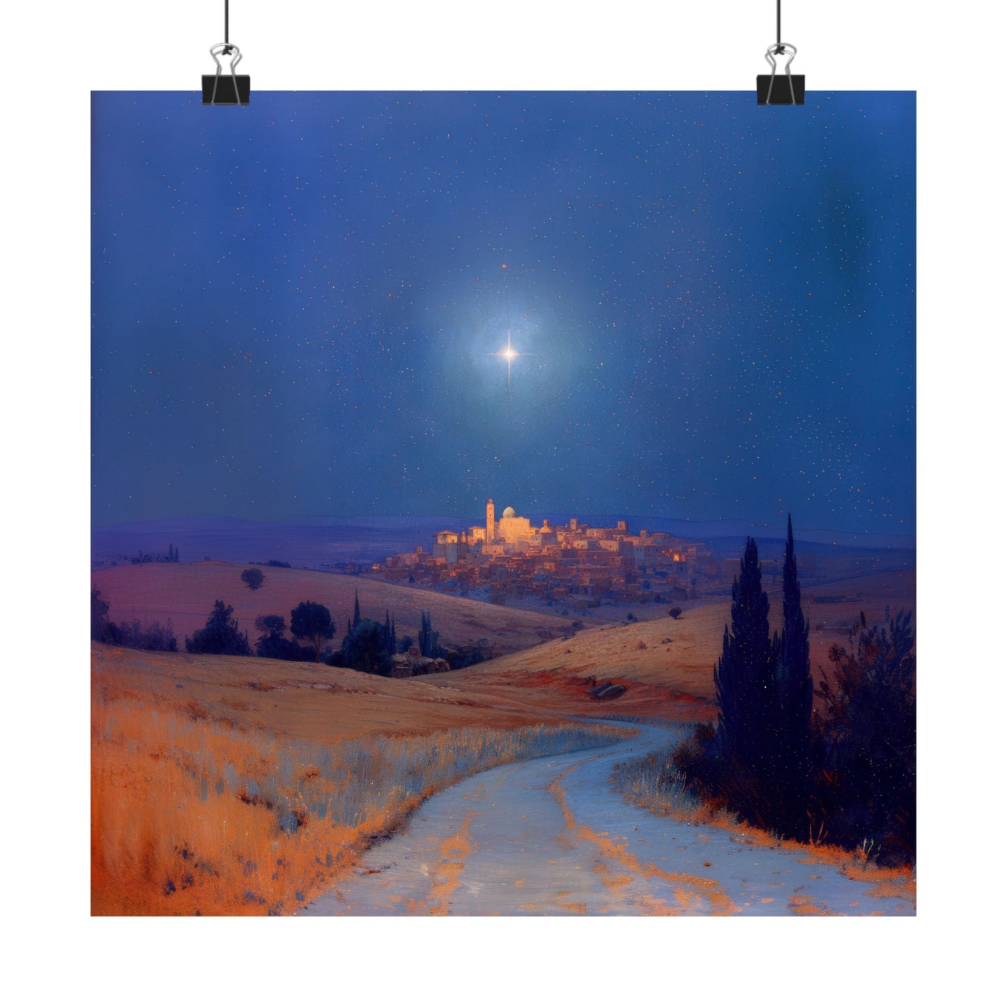 Bethlehem Wrapped in the Light of His Coming - Sanctified Souls Print - Multiple Sizes - Premium Matte Vertical Posters