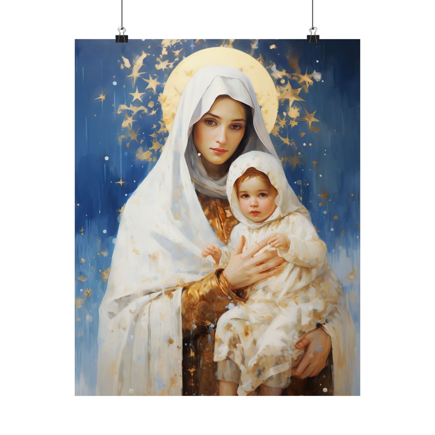 Divine Frost - Our Lady of the Snows Print - Sanctified Souls Print - Multiple Sizes - Premium Matte Vertical Posters
