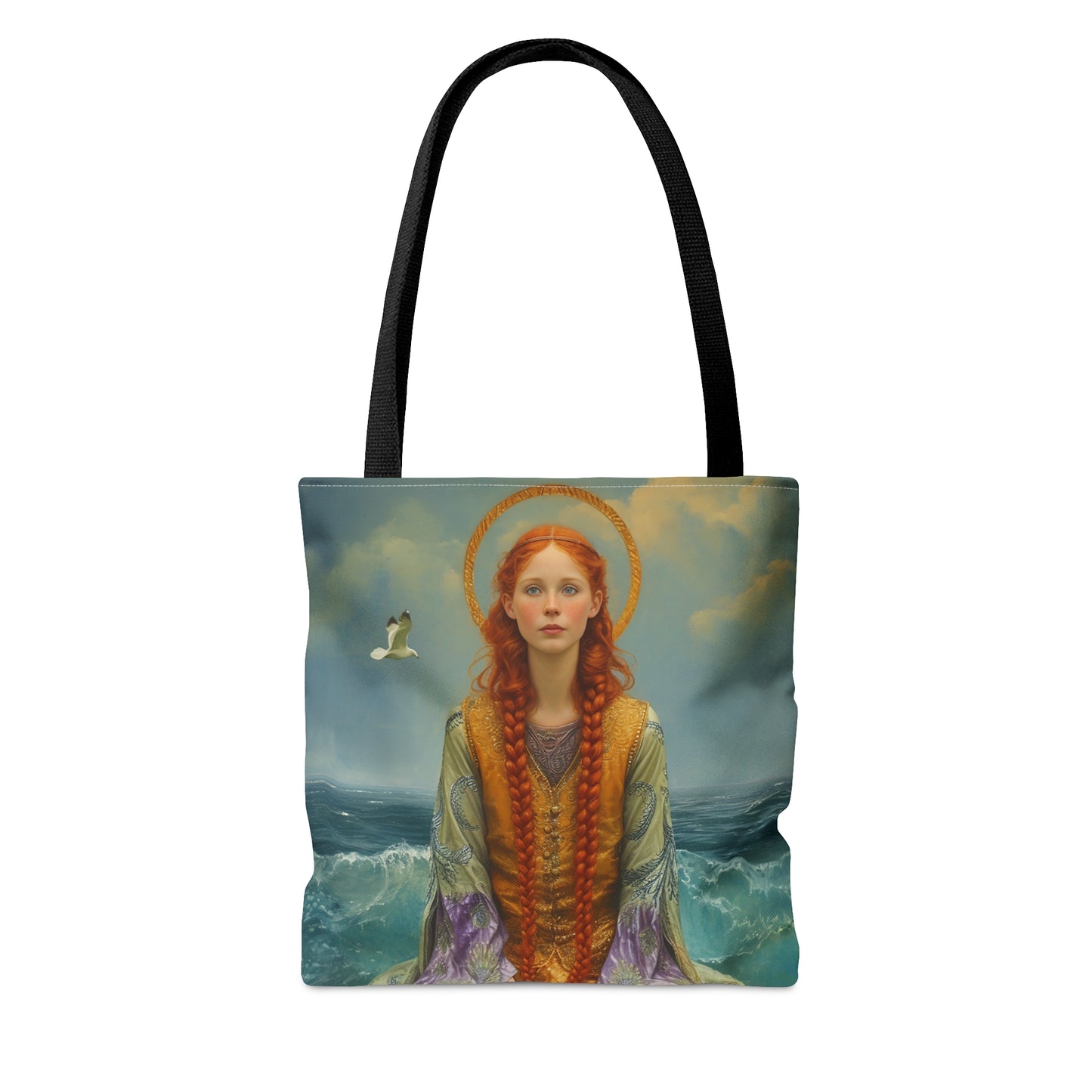 Saint Ia of Cornwall Tote Bag - Large Medium Small Faith Art Bag - Carry all reusable Art purse - Double Sided - Religious Saint Art