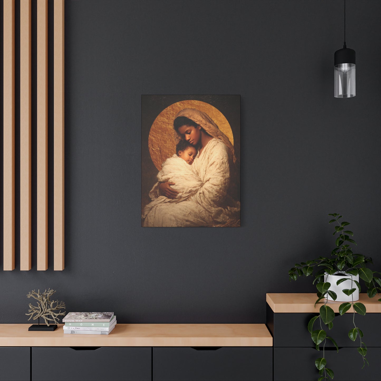 Our Lady of the Manger - Mother Mary and the Christ Child - Gallery Wrapped Canvas - Print - Religious Art for your Home - Catholic