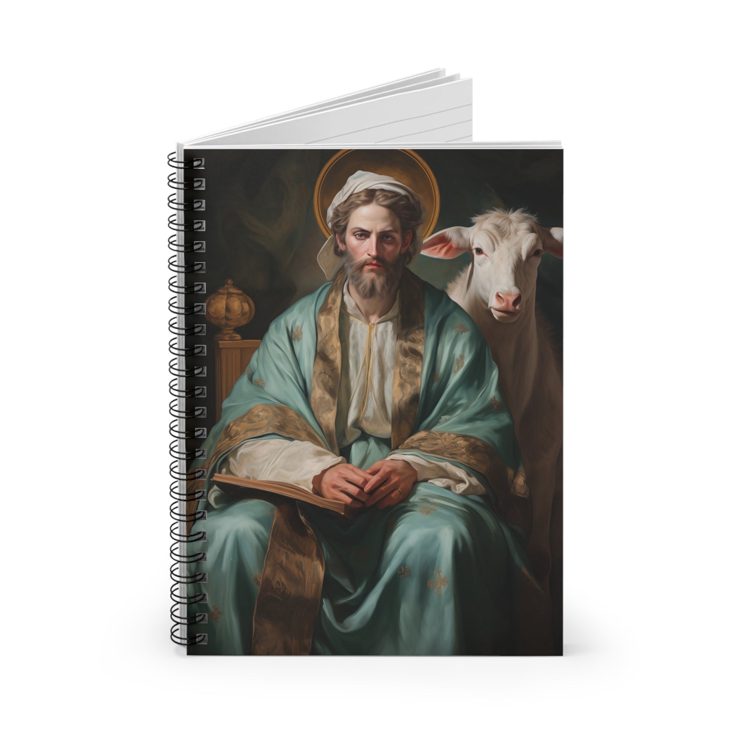 Saint Luke the Evangelist - Sanctified Souls Art - Religious Based Notebook - Spiral Notebook - Ruled Line