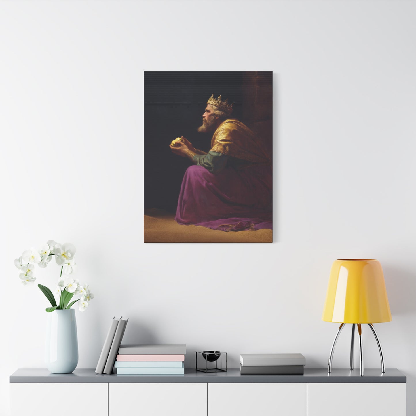 Melchior and the Gift Fit for a King - 3 Wise Men - Gallery Wrapped Canvas - Print - Religious Art for your Home - Catholic
