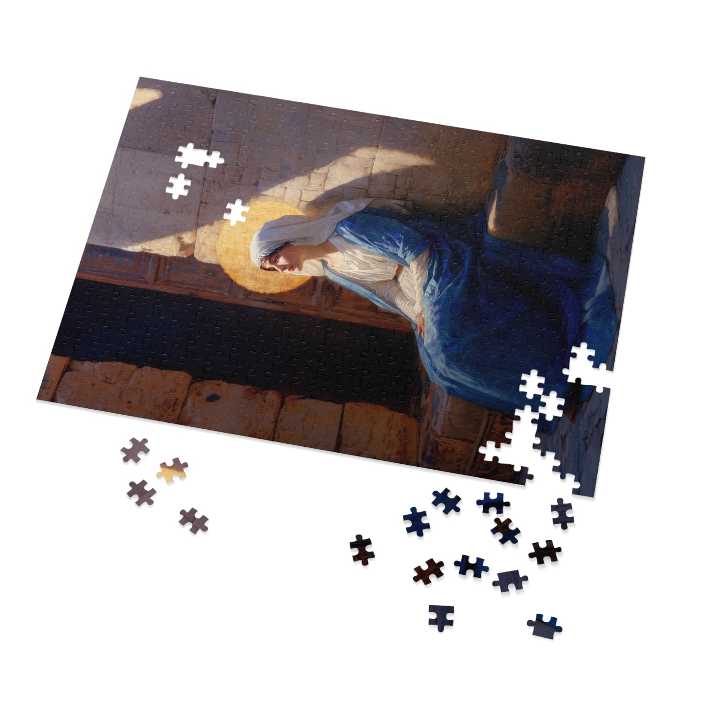 The Quiet Fiat That Split the Darkness, Mary's Yes - Puzzle & Keepsake Tin - Religious Jigsaw Puzzle (30, 110, 252, 500,1000-Piece)