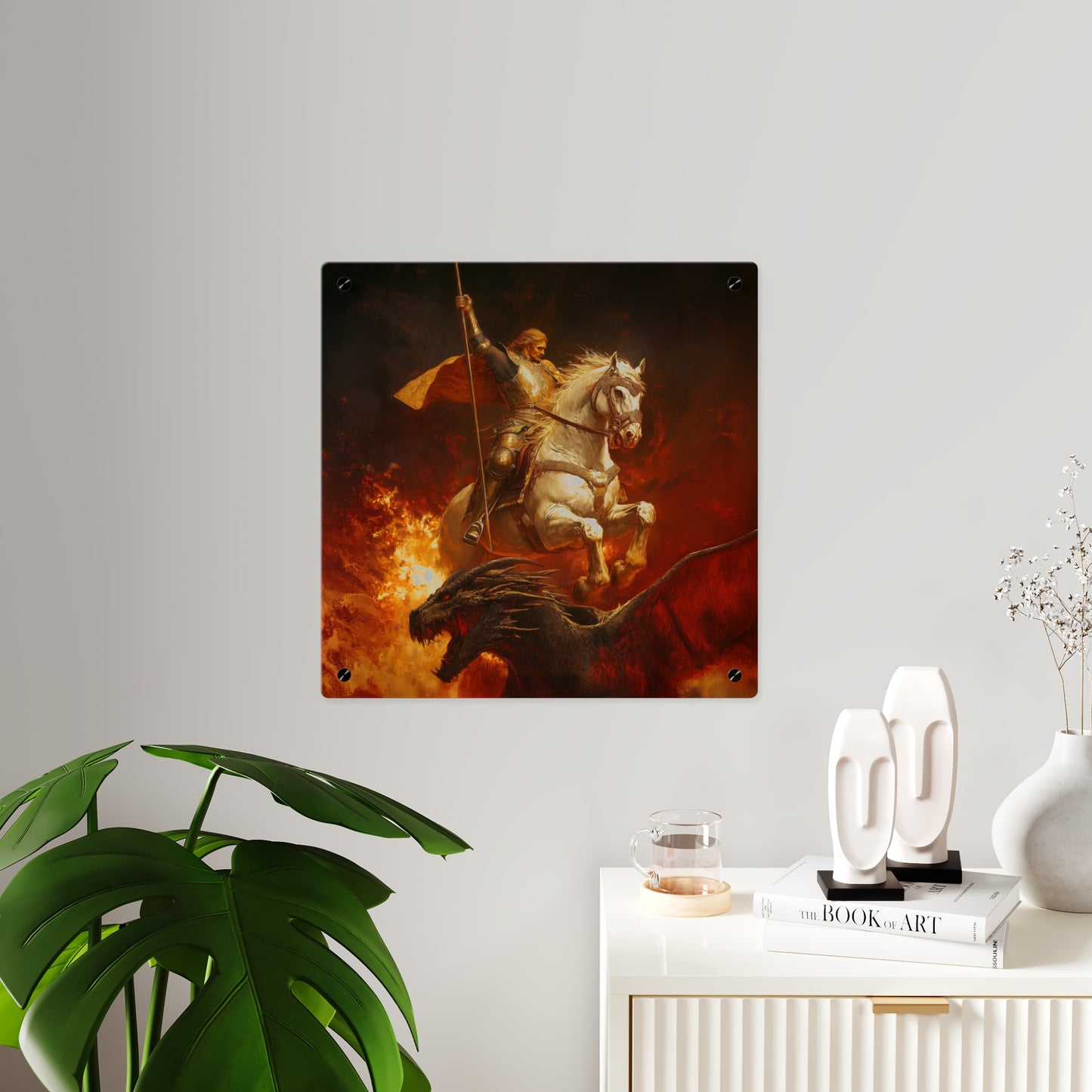 Saint George Wall Art Panel - Ready to Hang Acrylic Print - Catholic Saint Art - Patron Saint Print - No Frame needed