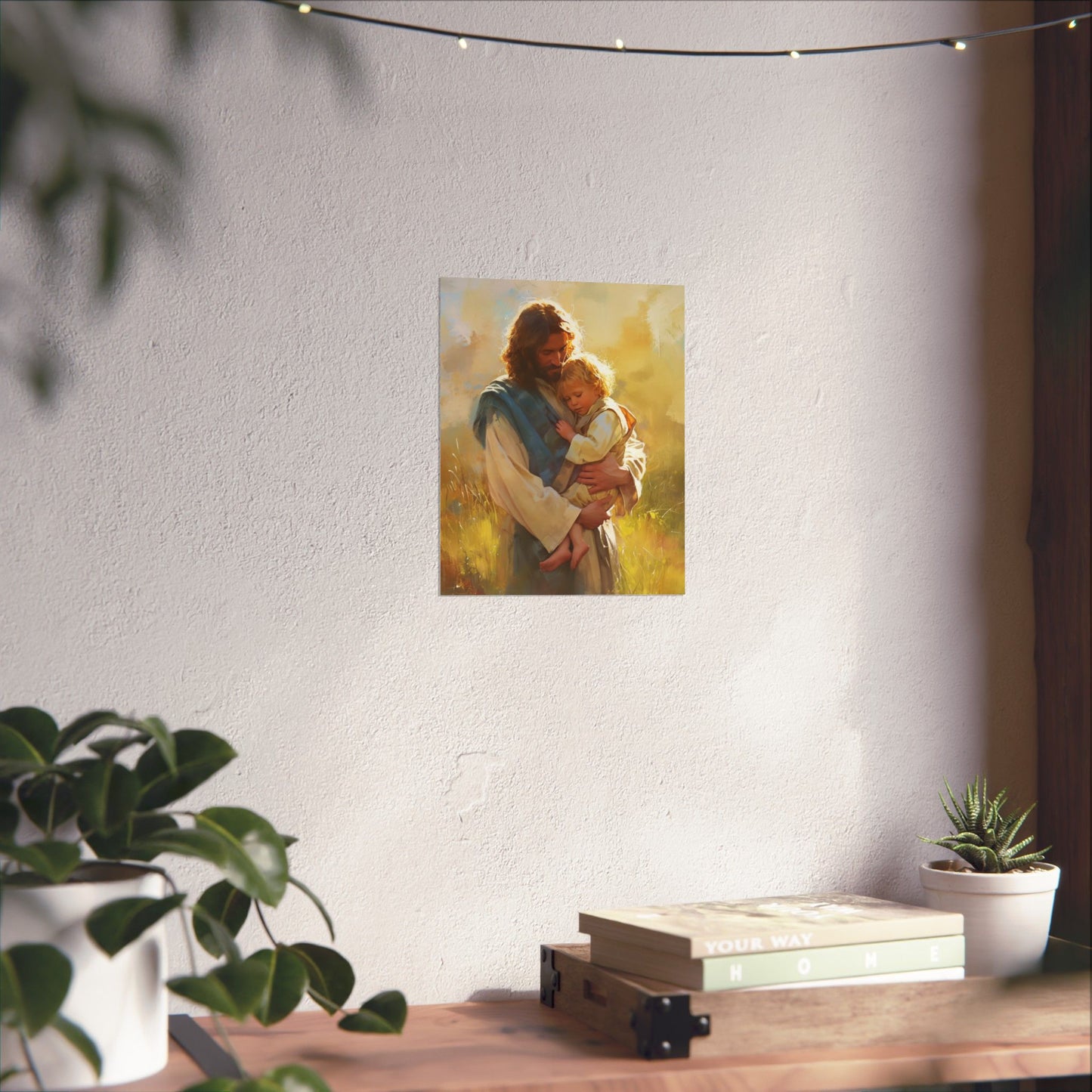 Jesus, Guardian of Innocence Poster Print - Sanctified Souls Print - Multiple Sizes - Premium Posters - Catholic Art - Christian painting