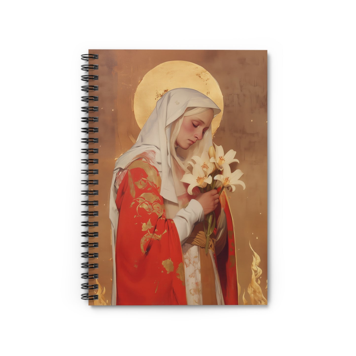 Saint Faith of Agen - Sanctified Souls Art - Religious Based Notebook - Spiral Notebook
