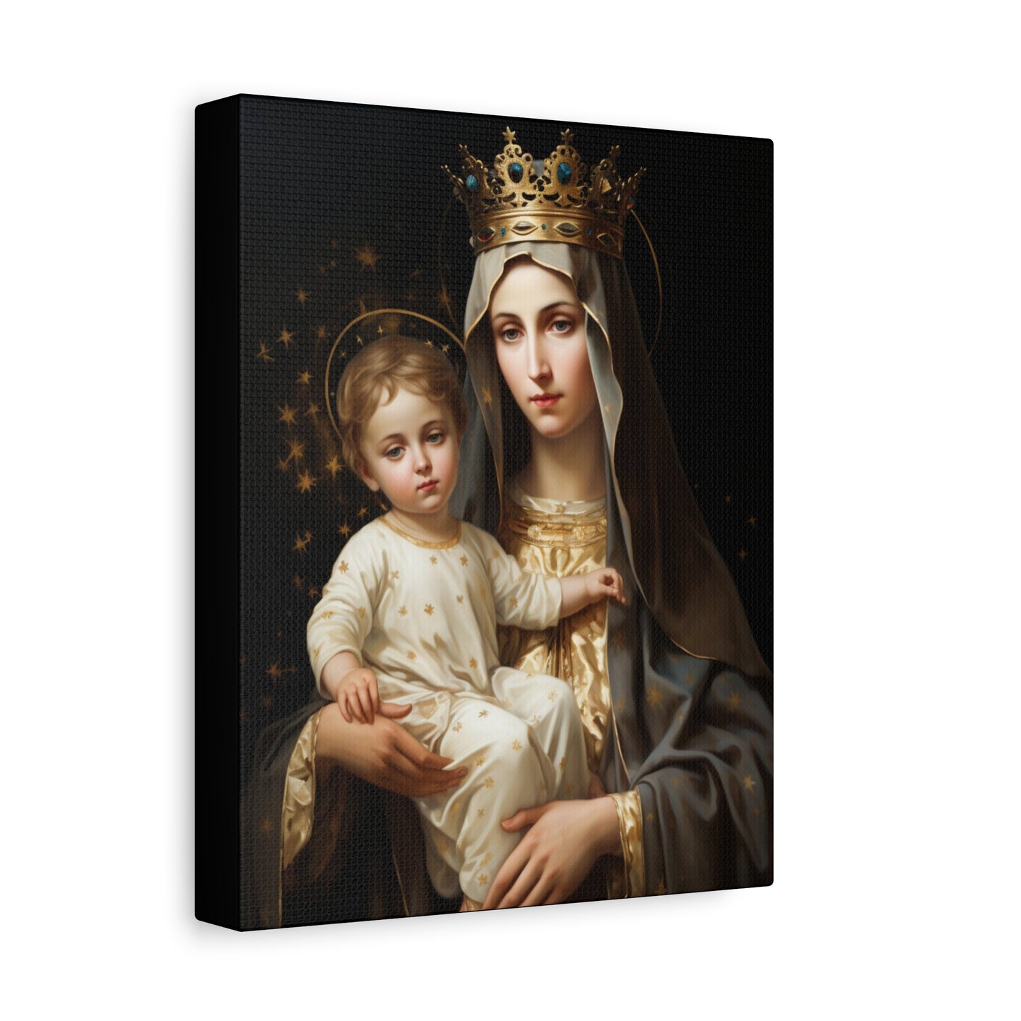 Our Lady of Mount Carmel - Museum Wrapped Canvas - Sanctified Souls Print - Mary the Blessed Virgin