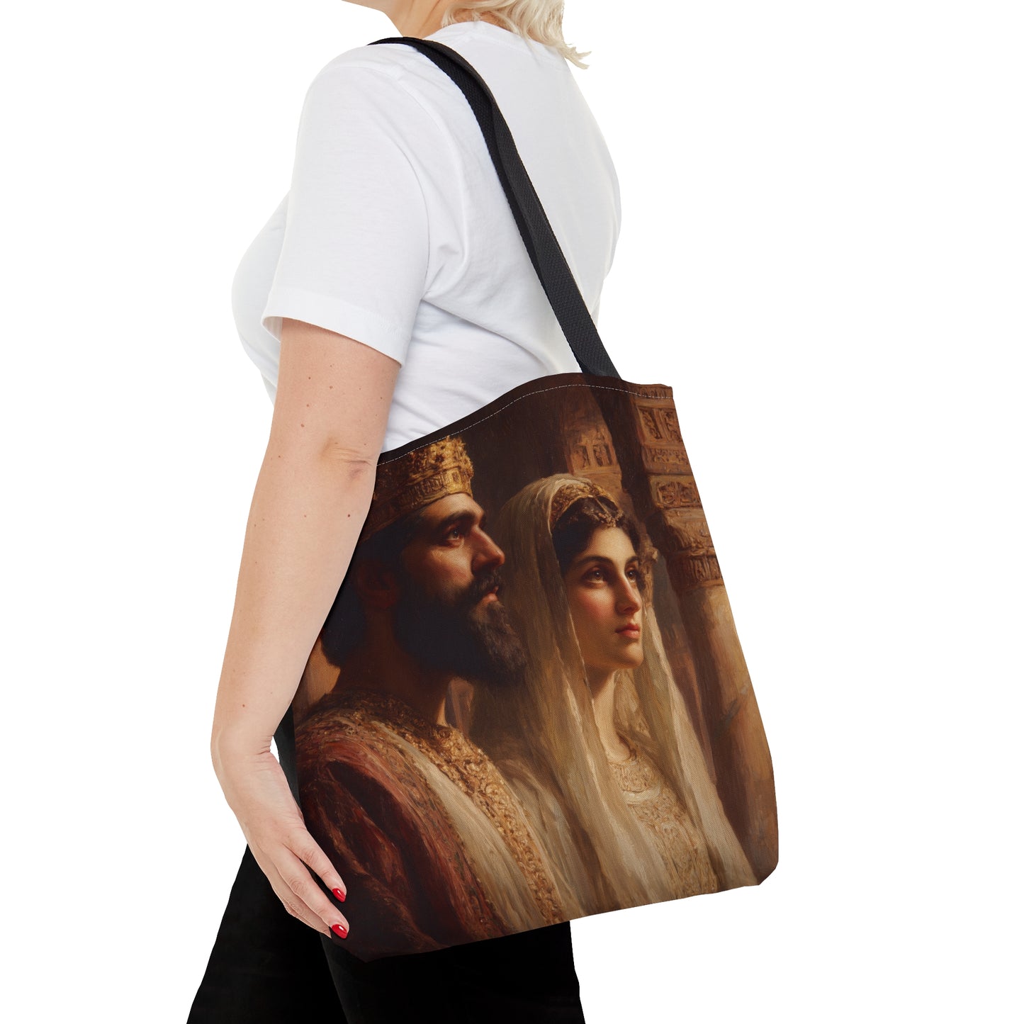 King Xerxes and Queen Esther - Tote Bag - Large Medium Small Faith Art Bag - Catholic Faith Purse