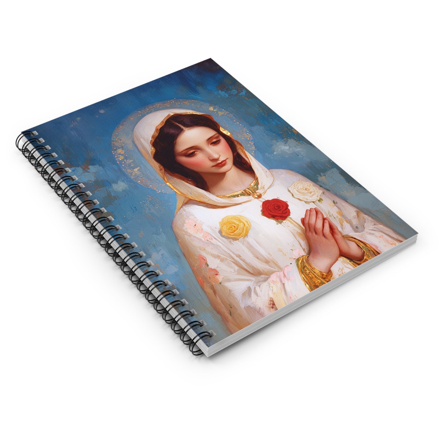 Rosa Mystica - Mystical Rose - Mother Mary - Marian Art - Journal - Sanctified Souls Art - Religious Based Notebook - Spiral