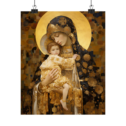 The Light of Love - Print - Sanctified Souls Print - Multiple Sizes - Premium Matte Vertical Posters - Madonna and the Christ Child