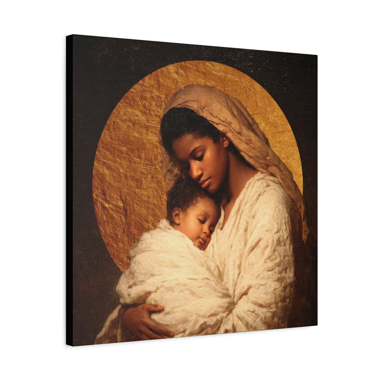 Our Lady of the Manger - Mother Mary and the Christ Child - Gallery Wrapped Canvas - Print - Religious Art for your Home - Catholic
